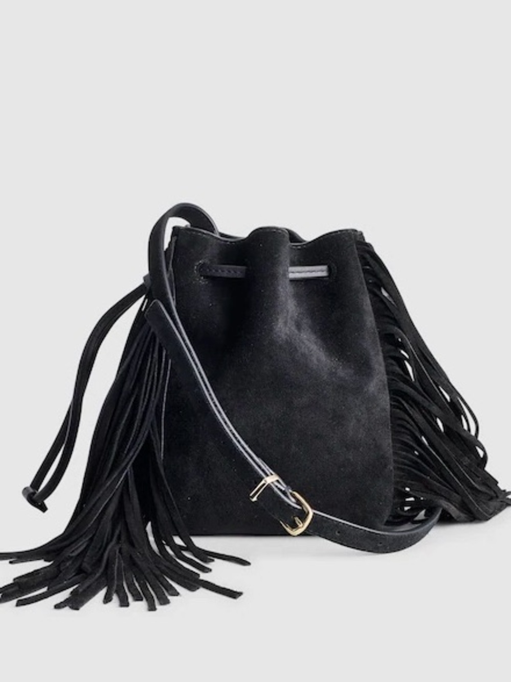 Madewell Suede Fringe Bucket Bag